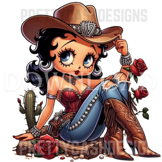 Western PNG, Betty Boop Cowgirl png, Svg Files, Clip Art, Designs download, PNG, Clipart, watercolor, cricut, Tshirt Etsy bestseller Pinterest Trending