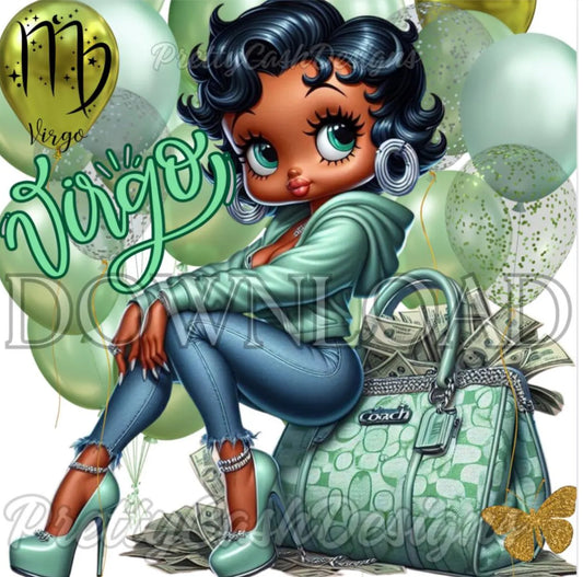 Classy Virgo Energy, Virgo Birthday Betty boop, Betty boop svg, Virgo, Zodiac gifts, Clip Art, Sublimation, PNG, high resolution, Gift